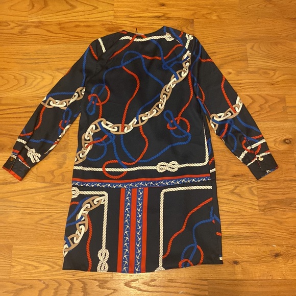 NWT ZARA XS Button Front Nautical Dress - Picture 7 of 15